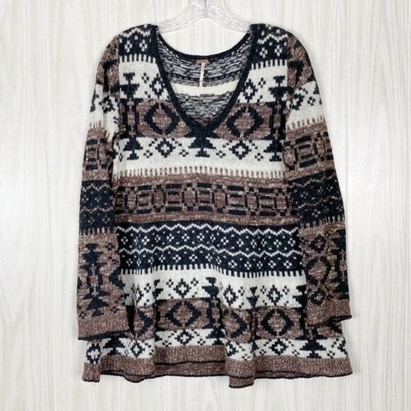 Free People Sweaters - Free People | Cabin Fever Fair Isle Pullover Knit Sweater Size XS